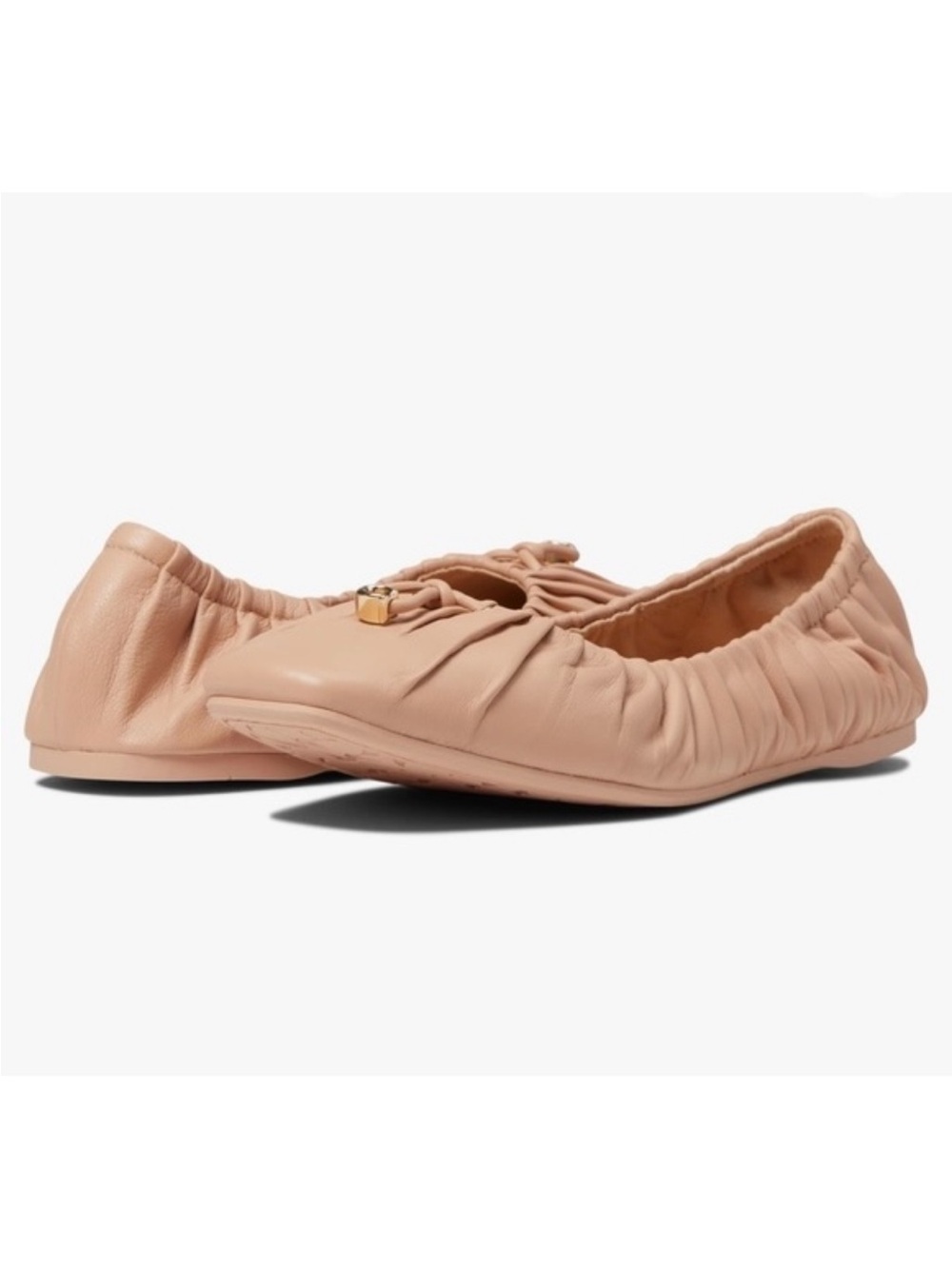 Coach / Eleanor leather ballet flats Pink Beige - Picture 2 of 6